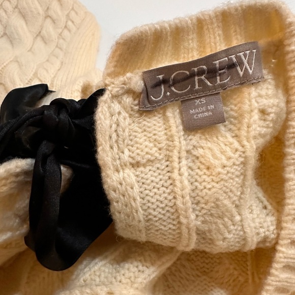 LJ. CREW Tie-back‎ cable-knit sweater Sz XS NWOT (A0092 B3) - Picture 3 of 5